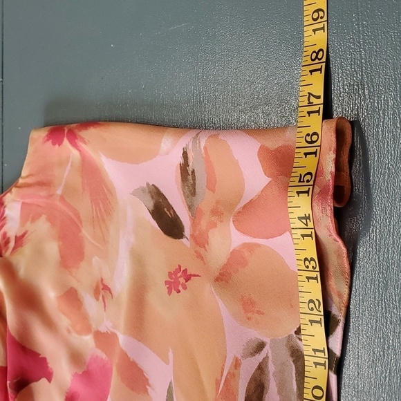 DAVID WARREN petite NewYour. Women's 100% silk blouse. 10, pinks and peach - Picture 9 of 11